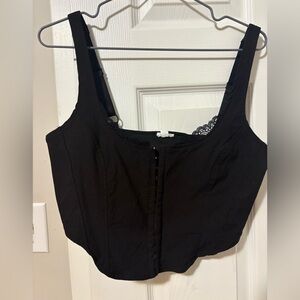 Garage Black Lace Trim Crop Top